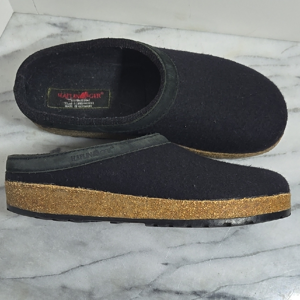 Haflinger Black Loafers Slip-Ons with Contoured Footbed